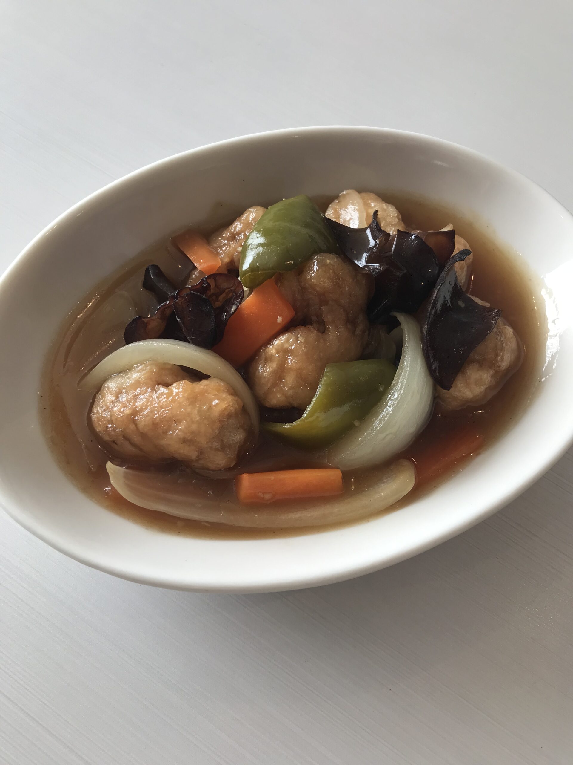 大豆ミートの甘酢炒め