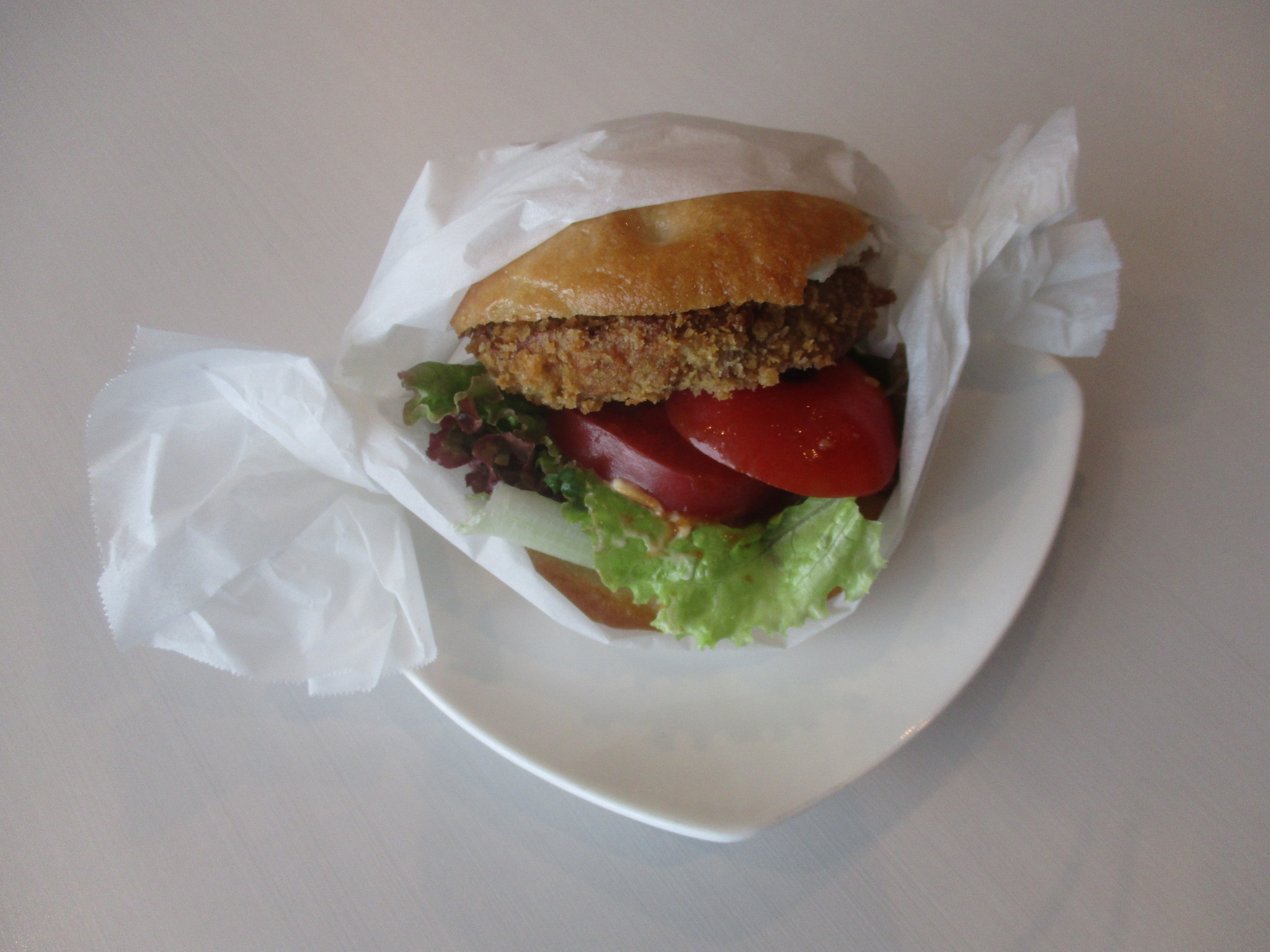 (夏)車麩カツの米粉フォカッチャサンド